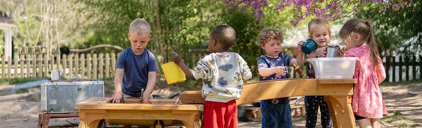 Children play at the Outlast Cascade
