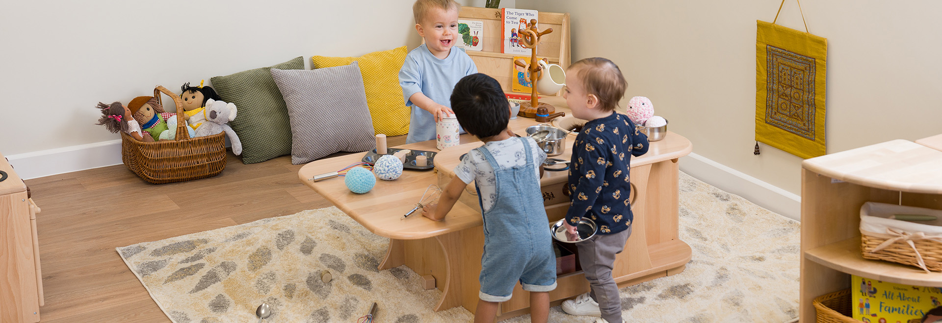 Children having fun with play equipment