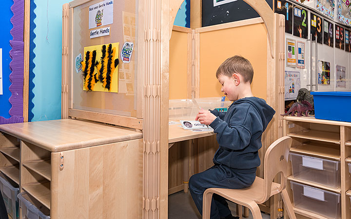 boy at workstation