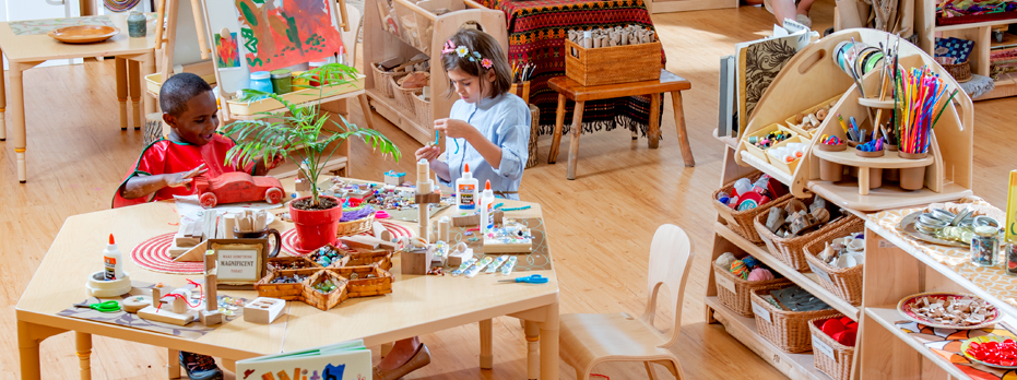 Children doing creative projects