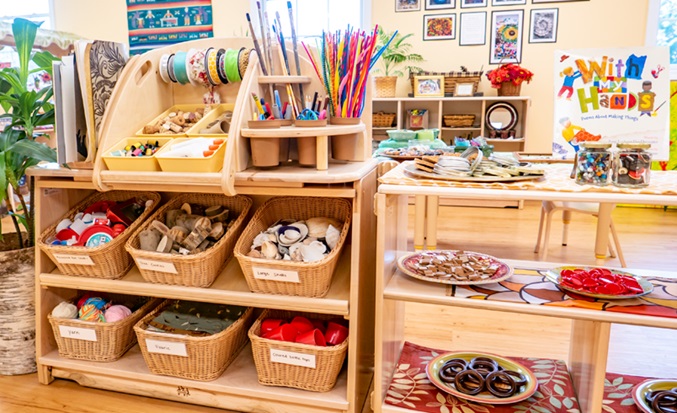 Creative supplies trolley in use