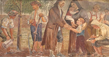 Mural of Johann Heinrich Pestalozzi in Rapperswil