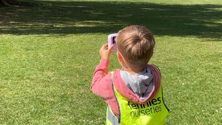 A child outdoors at Fennies Nursery