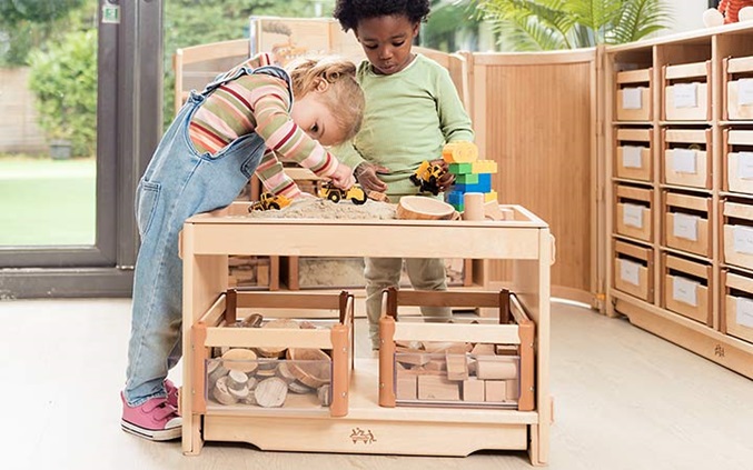 Cardboard boxes in basket