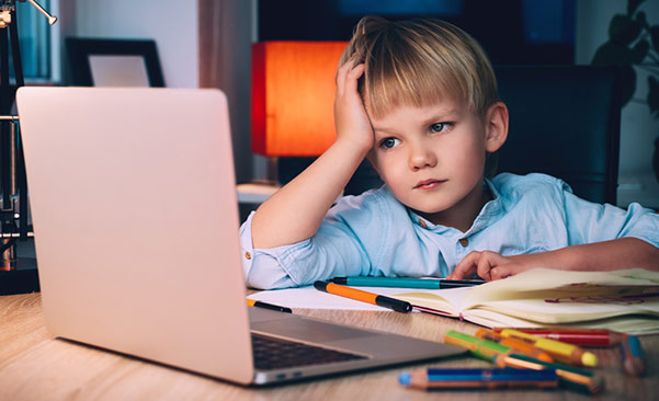 young child with laptop