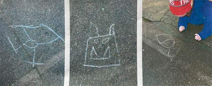 Symbols on paving slabs