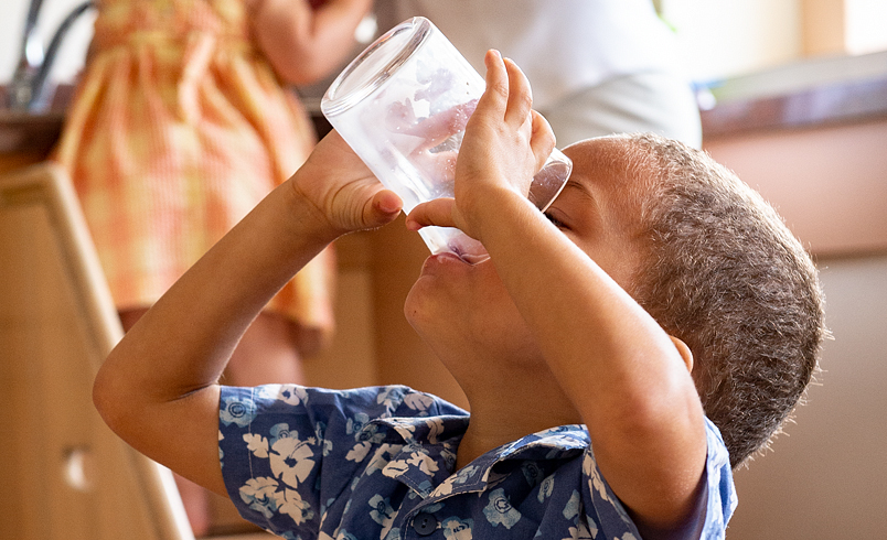 boy drinking milk