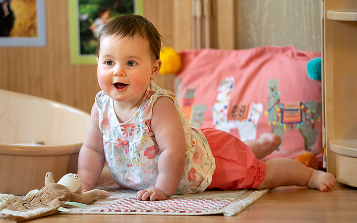 baby playing on the floor