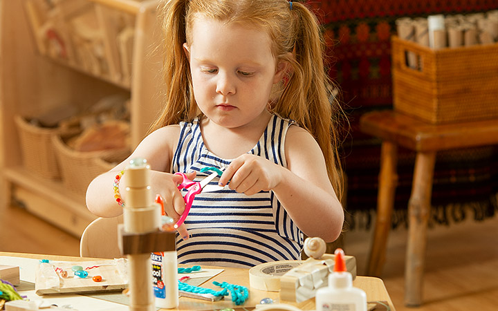 Girl doing crafts