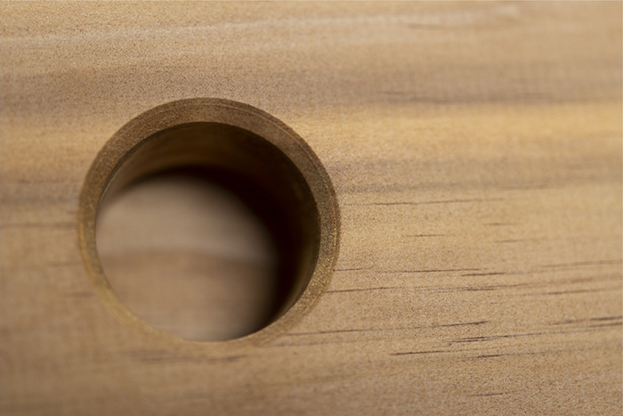 Accoya plank hole