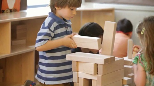 A child playing with blocks