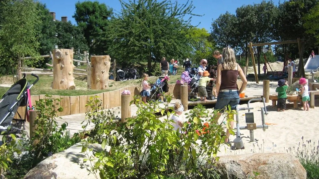 An outdoor play space