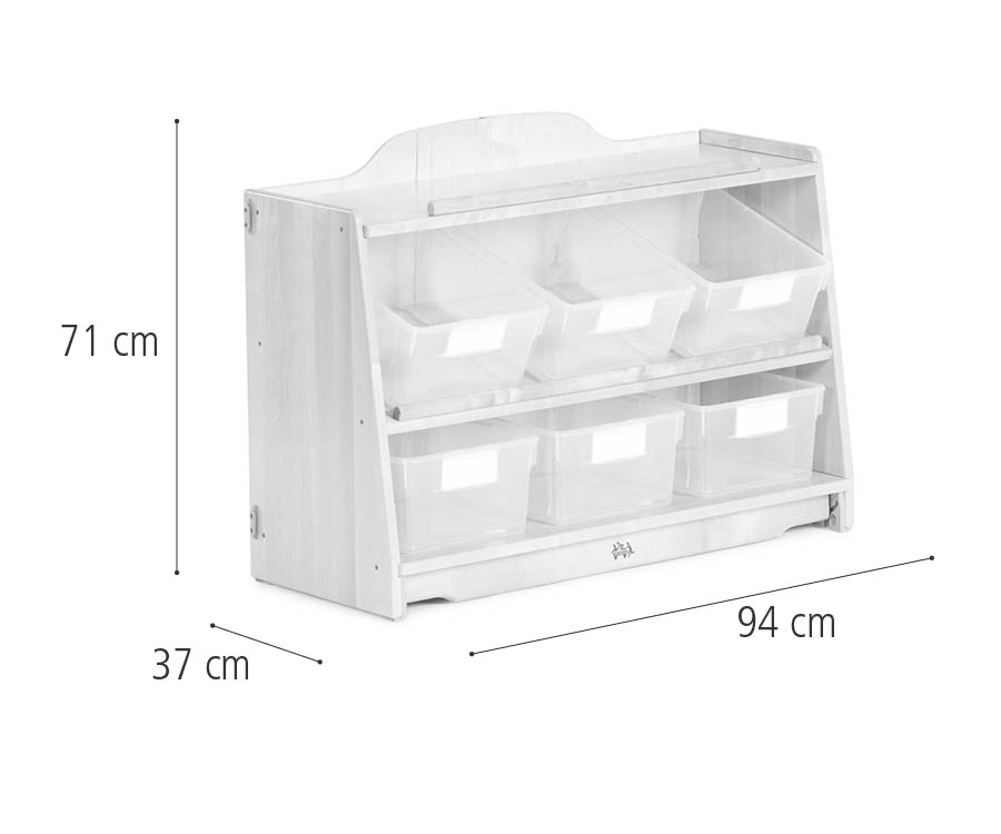 Craft shelf 3 w/ Totes or Baskets dimensions