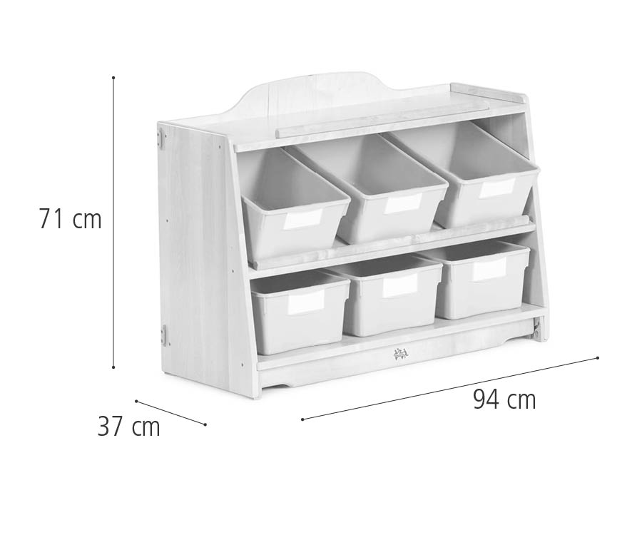 Craft shelf 3 w/ Totes or Baskets dimensions