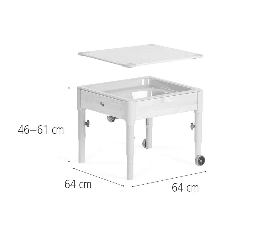 Small sand and water table, tan dimensions