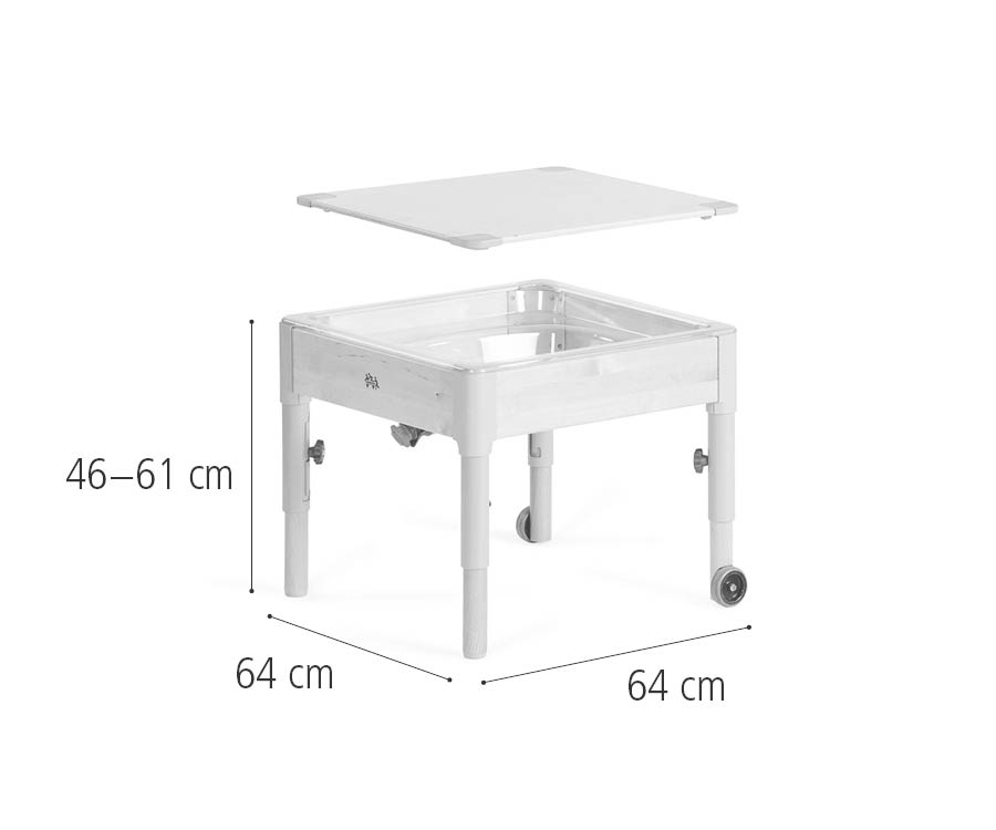 Small sand and water table, clear dimensions