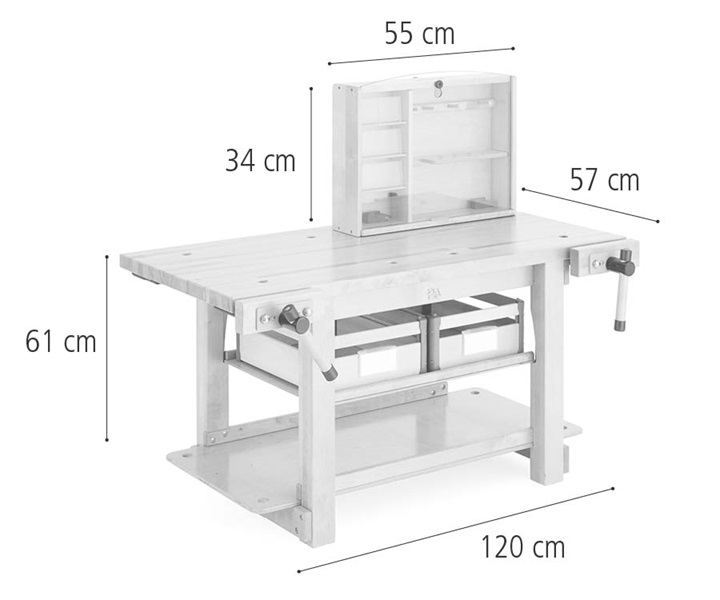 H221 Complete workbench dimensions