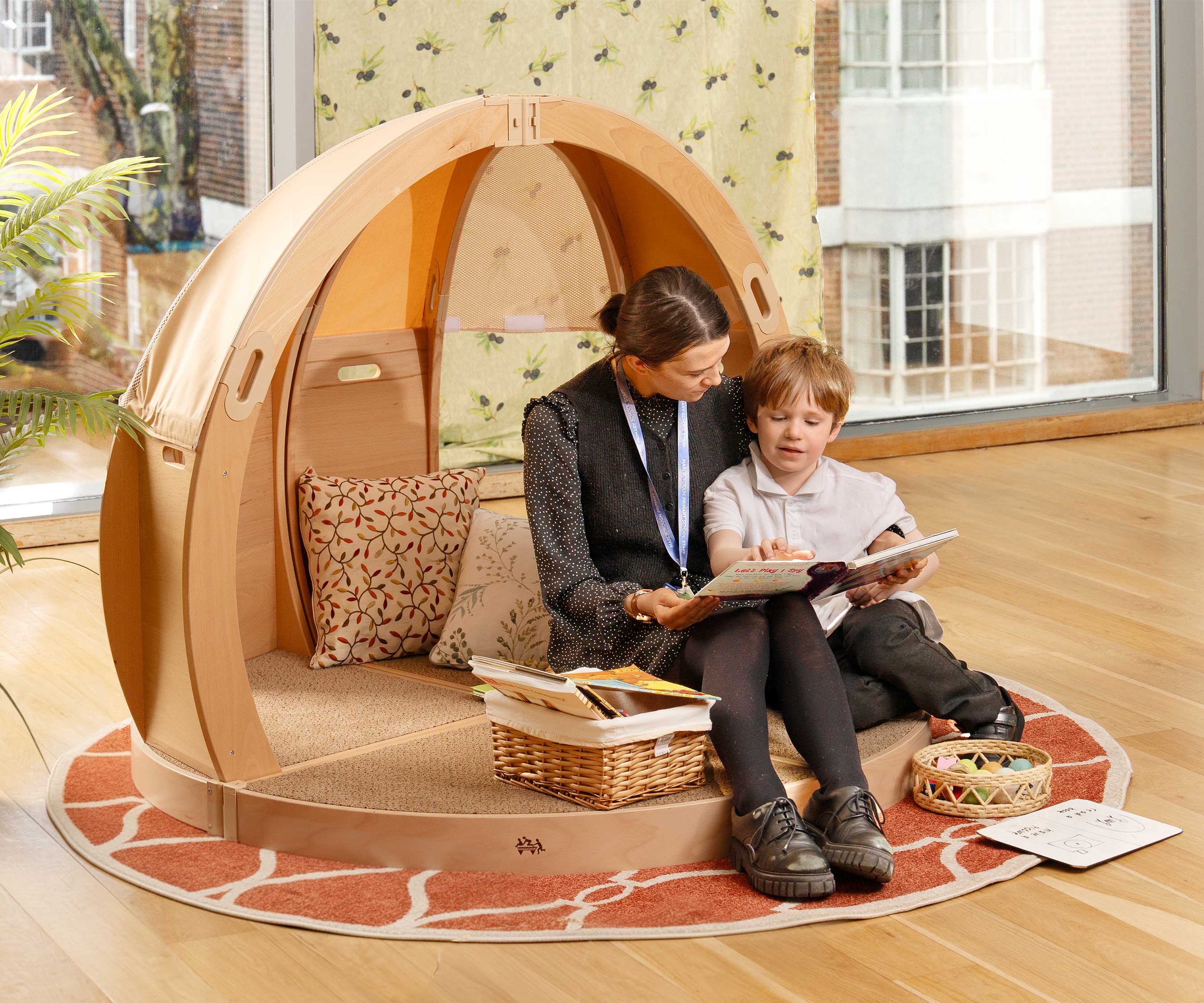 Teacher and boy in Island Cove