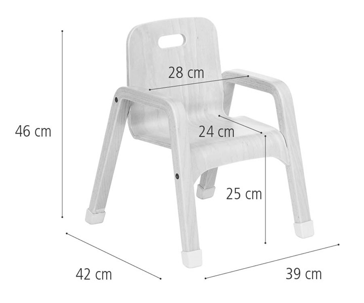 J410 25 cm Childshape chair dimensions