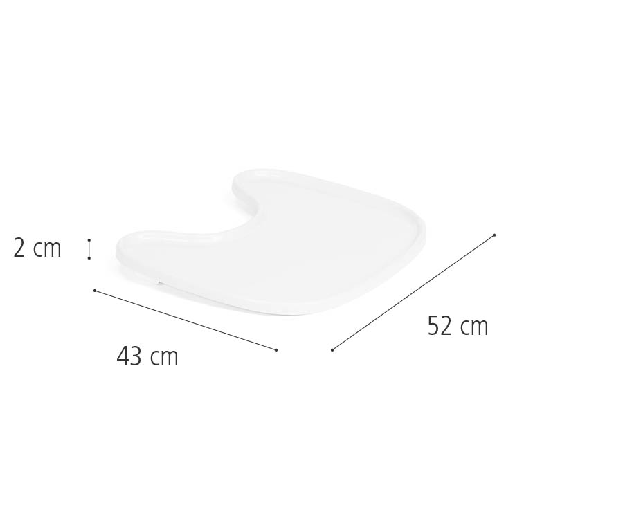 J425 Replacement tray for Mealtime chairs dimensions