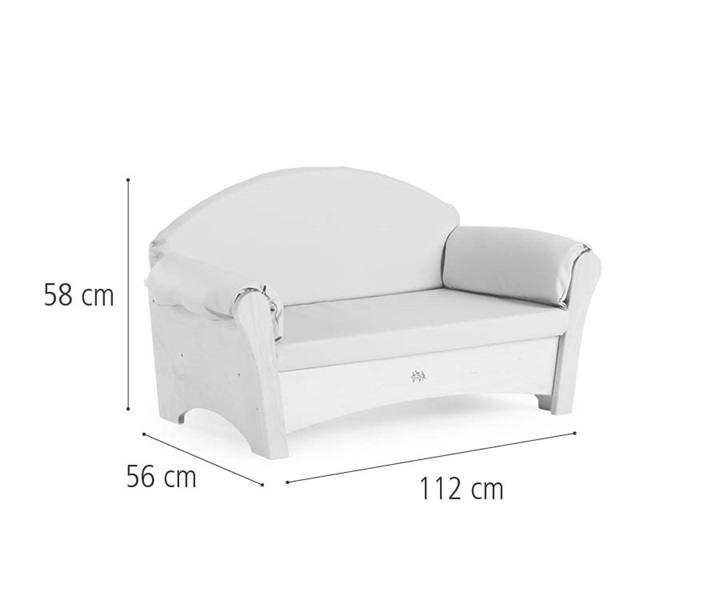 J650 Child&apos;s Sofa, Beige dimensions