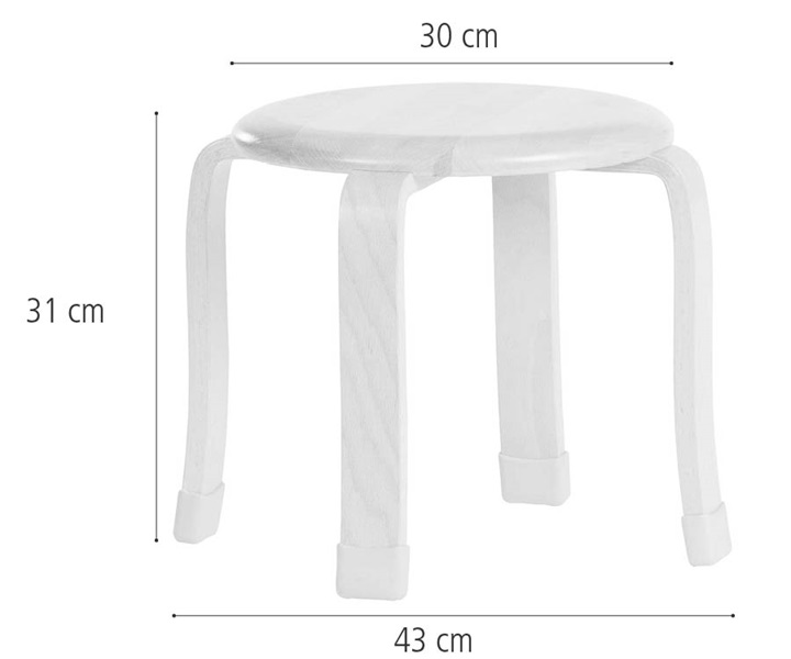 Dimensions of 31 cm Stacking stool J125