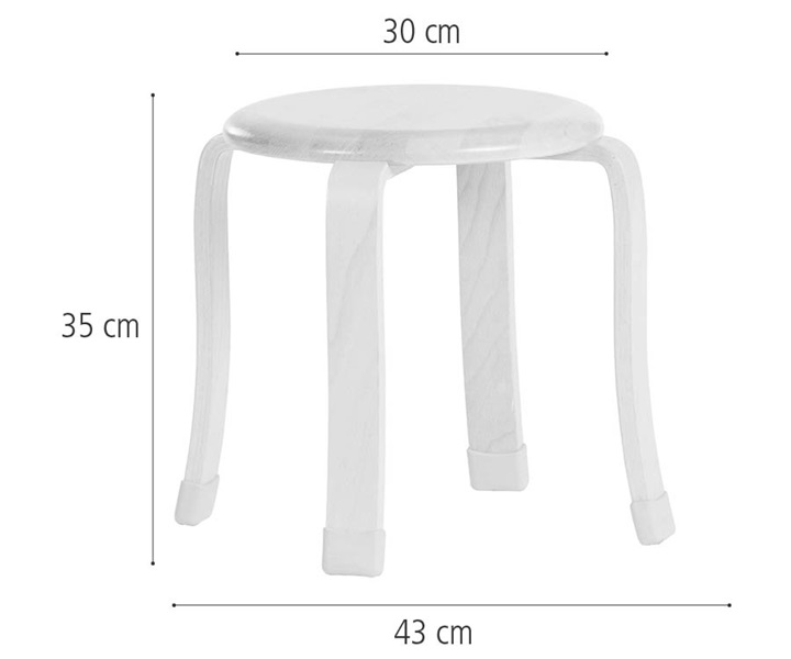 Dimensions of 35 cm Stacking stool J126