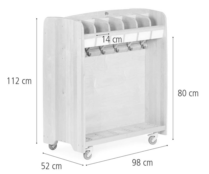 Dimensions of Mobile coat trolley