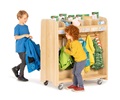 Two children with a Mobile coat trolley