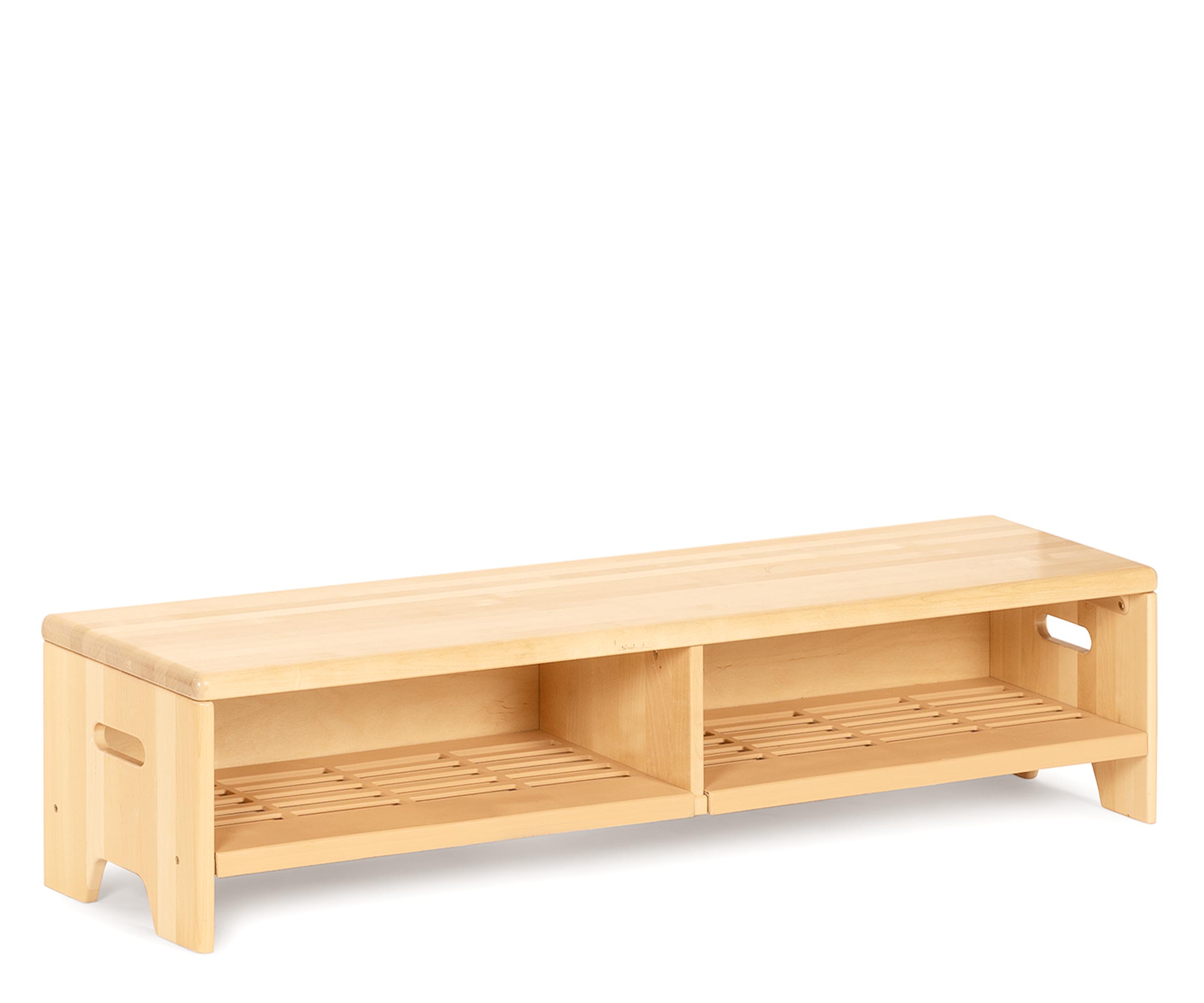 Low cloakroom storage bench 124 cm
