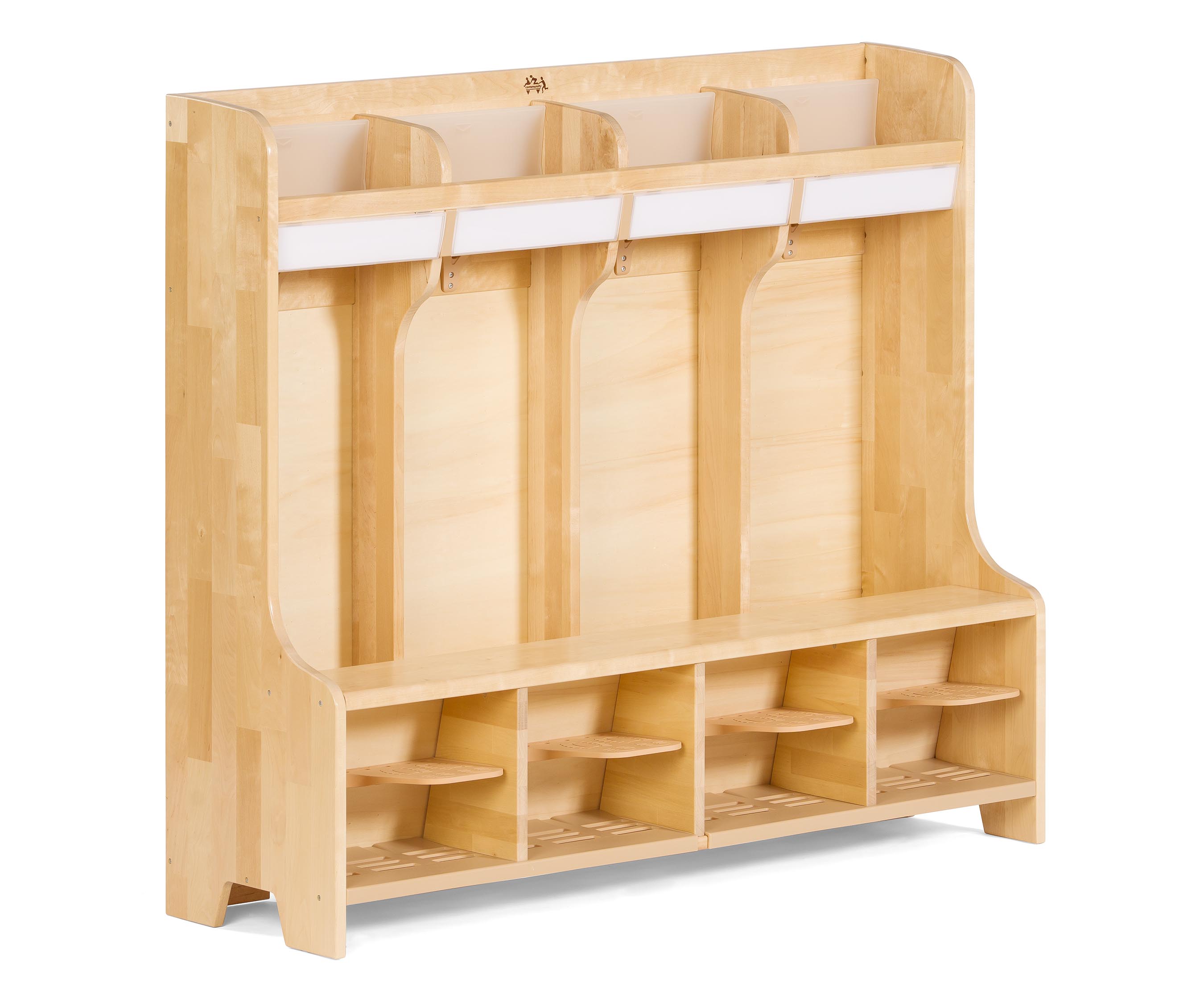 Cloakroom storage unit for 4 children's belongings