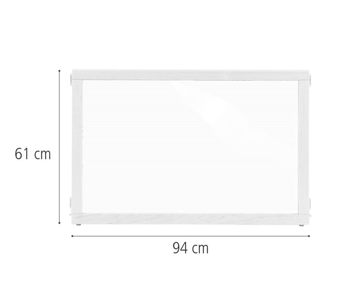F722 Clear panel, 94 x 61 cm dimensions