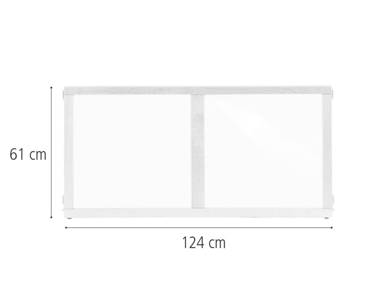 F723 Clear panel, 124 x 61 cm dimensions
