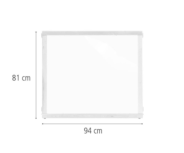 F726 Clear panel, 94 x 81 cm dimensions