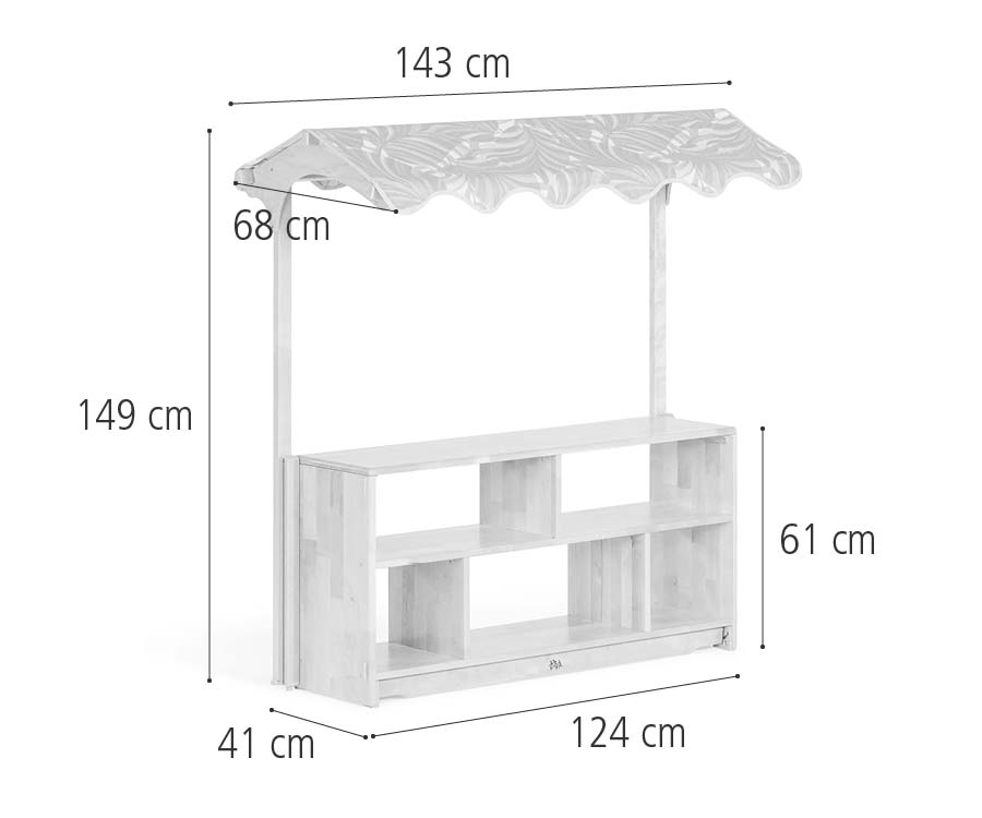 Dimensions of the F872 Roomscapes canopy unit