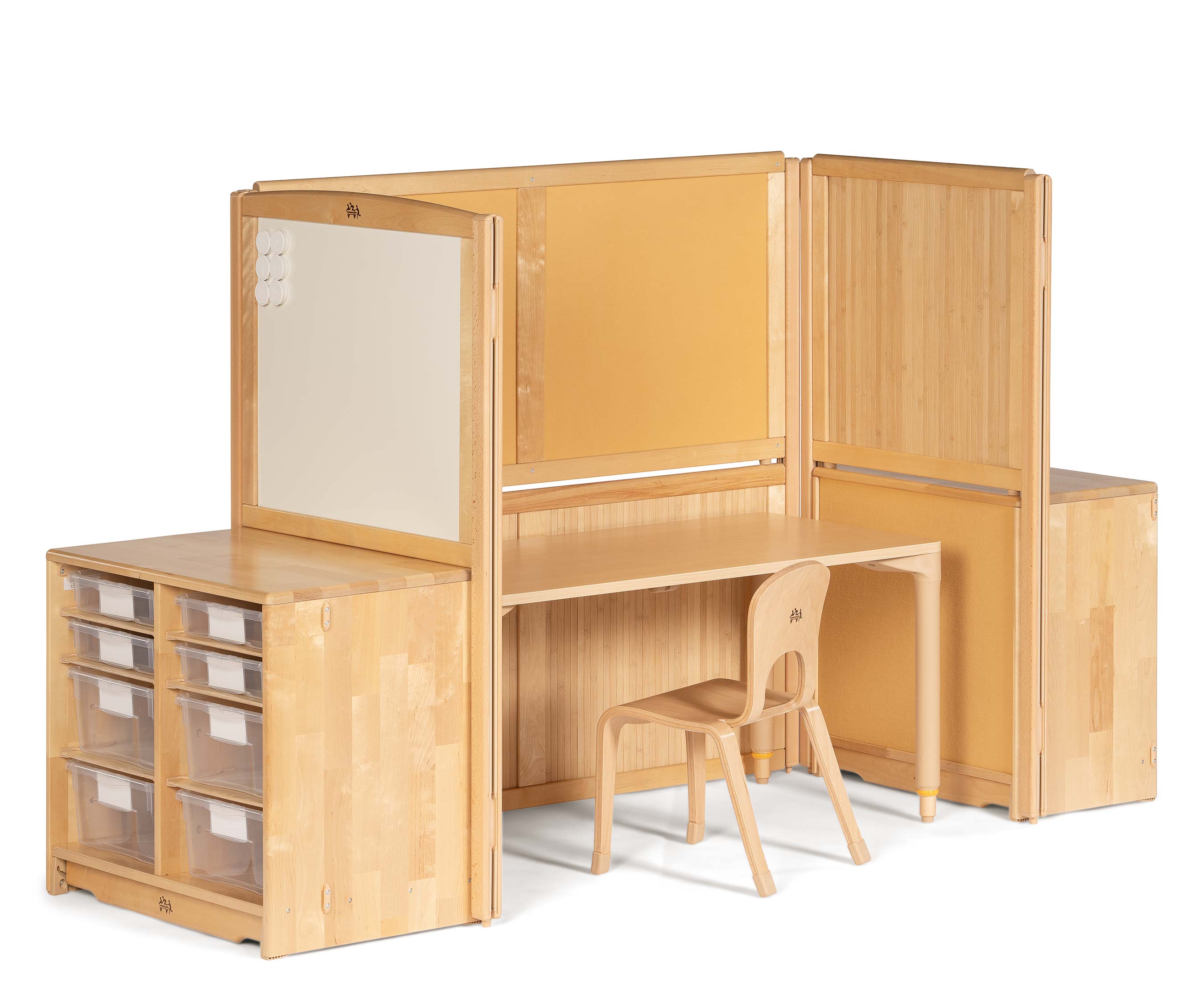 An enclosed workstation for classroom SEN inclusion.