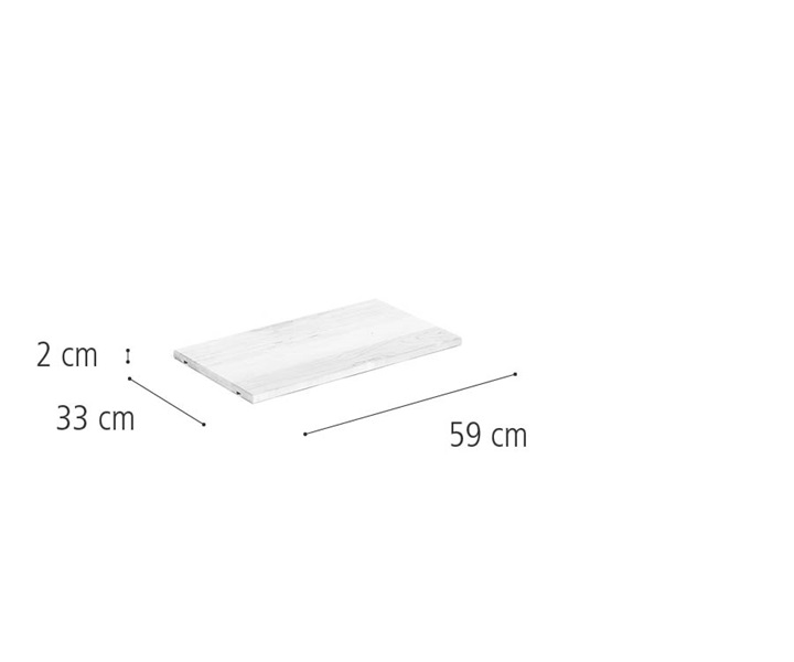 F602 Extra shelf with dimensions