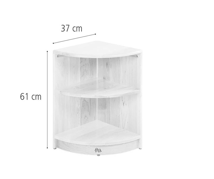 F673 Corner shelf unit 61 cm dimensions