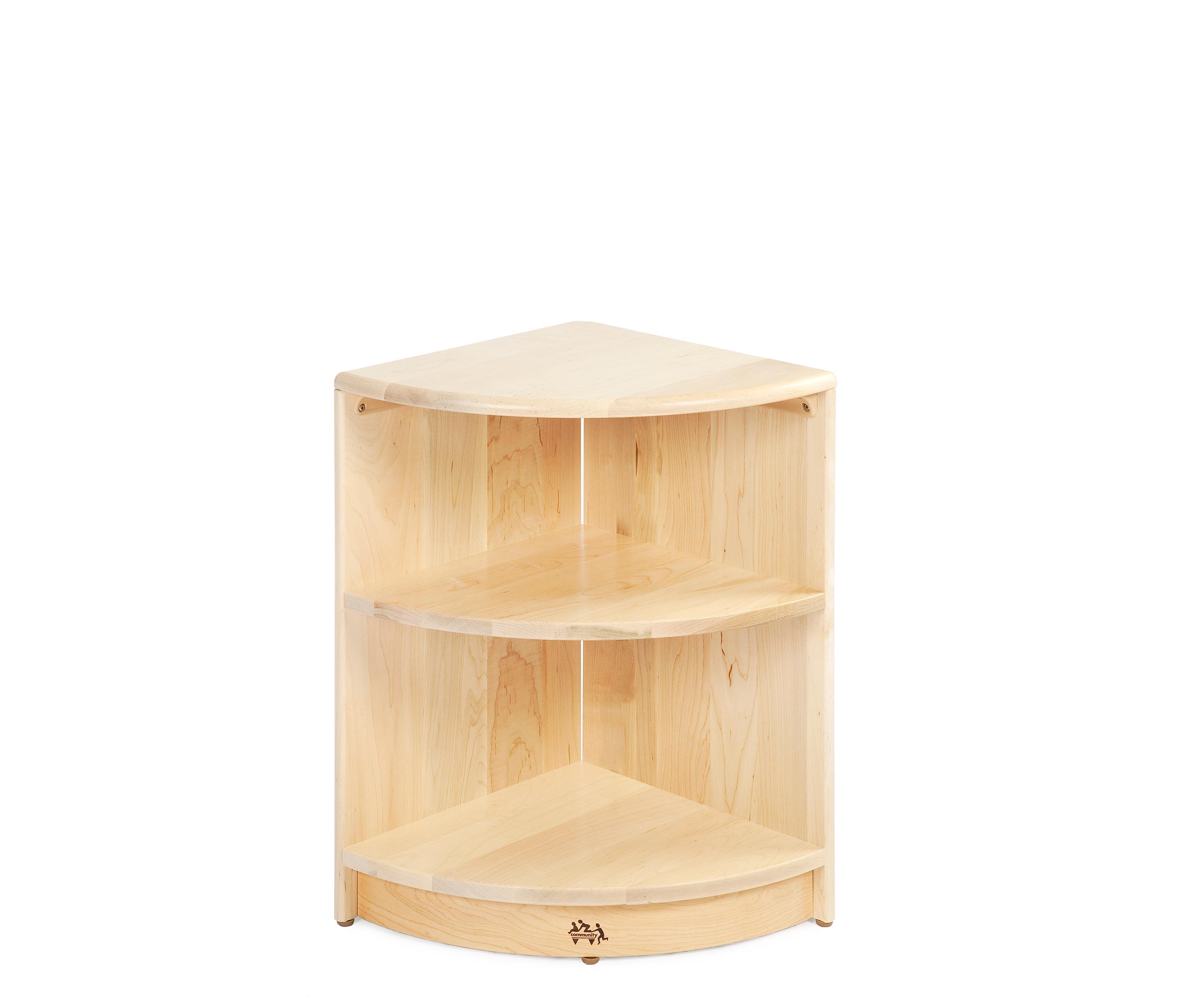 Wooden corner clearance shelf unit