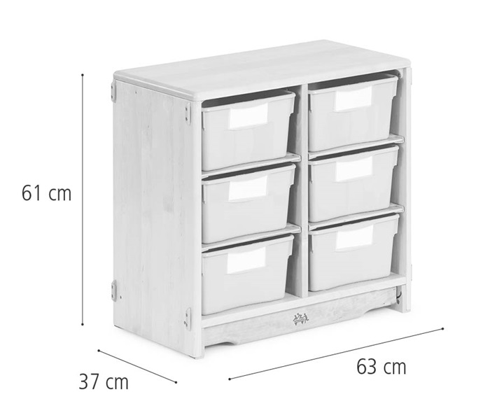 Tote shelf, 63 x 61 cm w/Deep totes dimensions