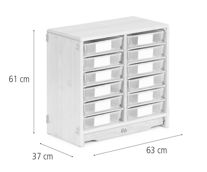 Tote shelf, 63 x 61 cm w/Shallow totes dimensions