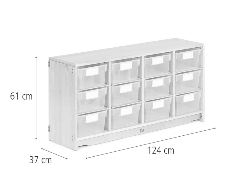 Tote shelf, 124 x 61 cm w/Deep totes dimensions