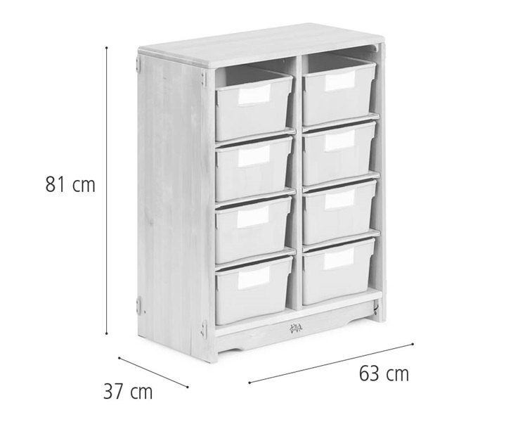 Tote shelf, 63 x 81 cm w/Deep totes dimensions