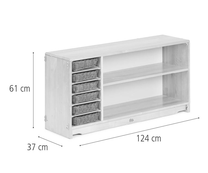 Multi-storage shelf dimensions