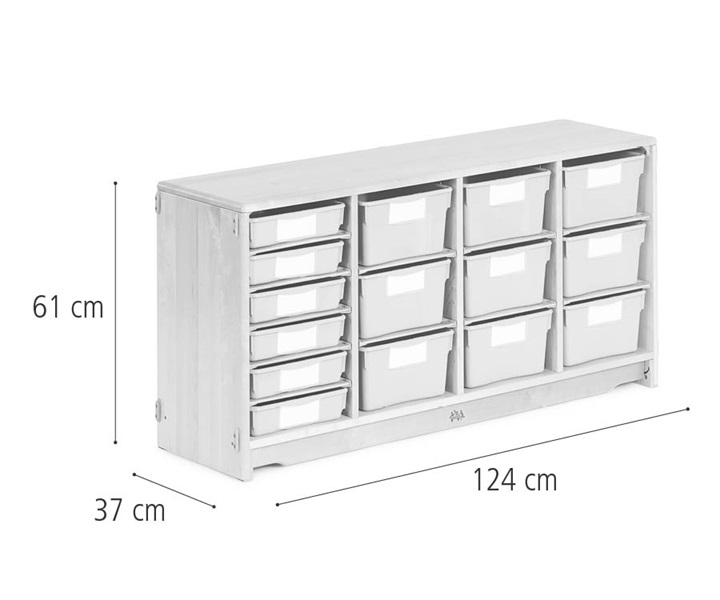 Tote shelf, 124 x 61 cm dimensions