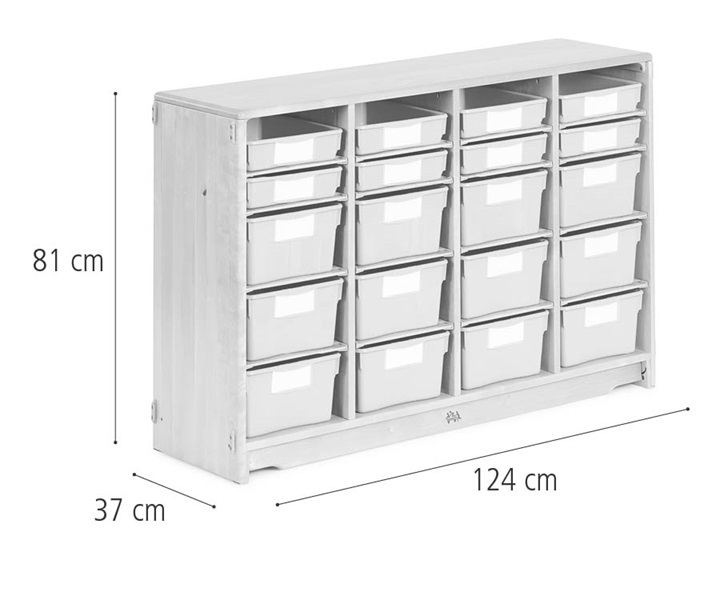 Tote shelf, 124 x 81 cm dimensions