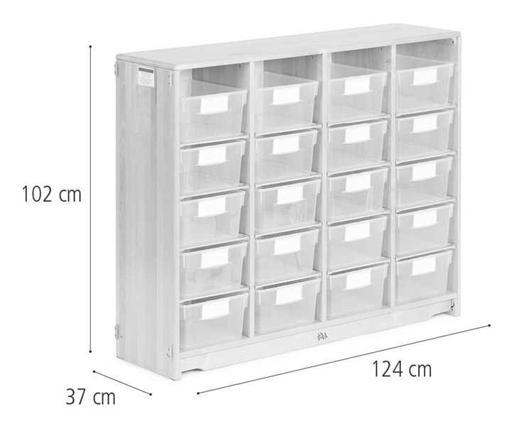 Tote shelf, 124 x 102 cm dimensions
