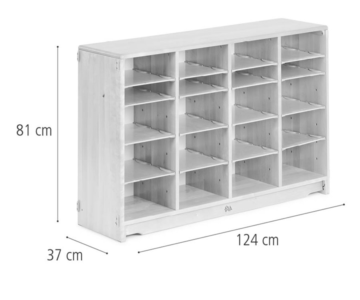 F697 Tote shelf, 124 x 81 cm dimensions