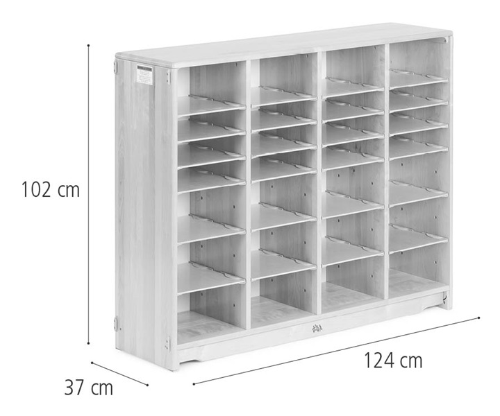 F699 Tote shelf, 124 x 102 cm dimensions