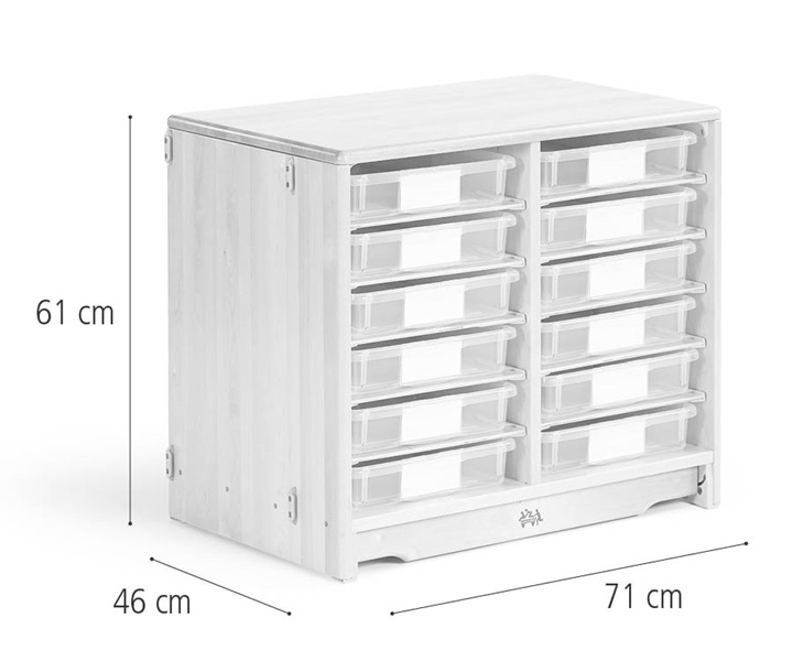 Tray unit, 71 x 61 cm w/shallow trays dimensions